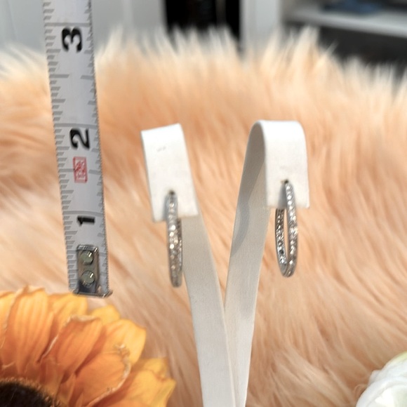 Micro Pave Crystal Pierced Earrings NEW! - Picture 7 of 7